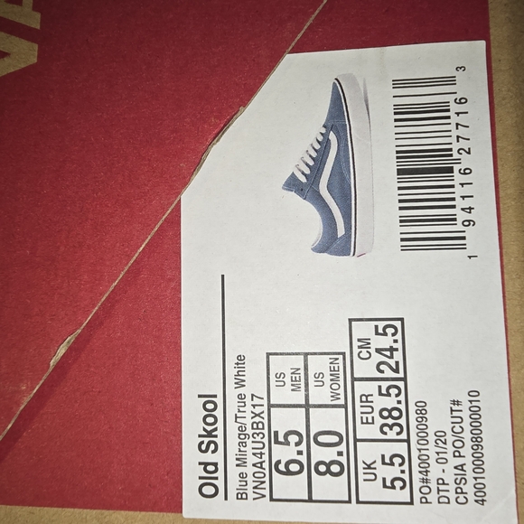 New Vans Old Skool Sneakers Blue Canvas Suede Classic Skate Shoes - Picture 5 of 5